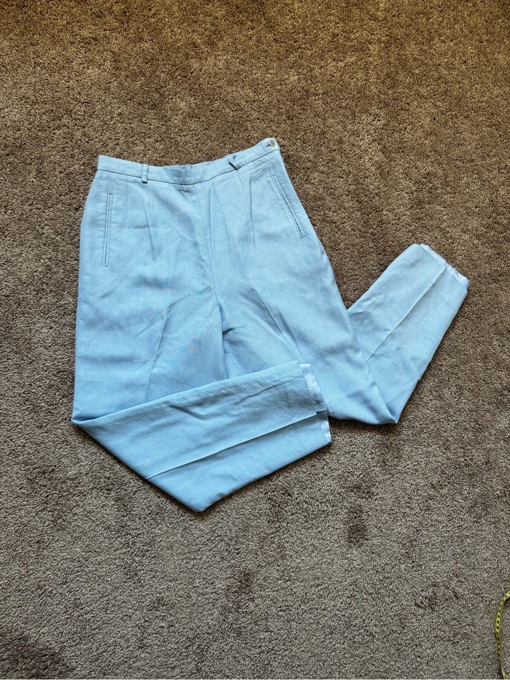 Talbots Women’s 10P Blue Lined Straight Leg Dress Pants Pockets Italian Fabric